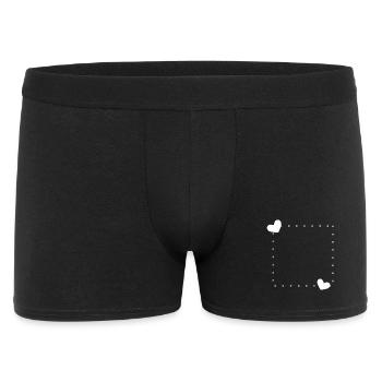 Herz Rahmen Ornament Linie Weiß - Männer Boxer Shorts - Schwarz - Vorne
