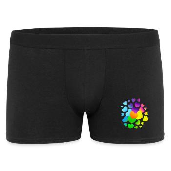 Herzen Herz viele Herzen - Männer Boxer Shorts - Schwarz - Vorne
