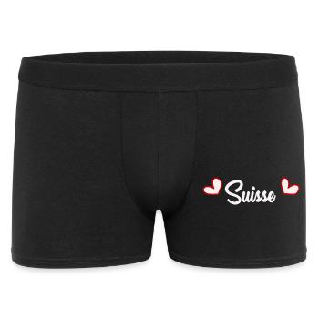 SUISSE. HUMOUR. PAYS. DRAPEAU. GENEVE. LAUSANNE - Boxer Homme - noir - Devant