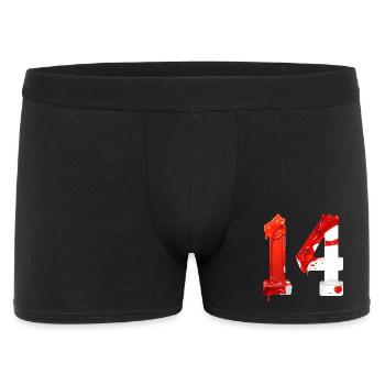 NON. 14 NUMÉRO 14 ROUGE BLANC 14E ANNIVERSAIRE - Boxer Homme - noir - Devant