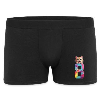 8 JAHRE KATZE 8. GEBURTSTAG - Männer Boxer Shorts - Schwarz - Vorne
