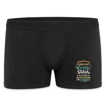 Cross Stich Handarbeiten - Männer Boxer Shorts - Schwarz - Vorne