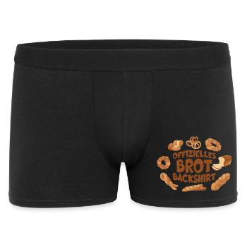 OFFIZIELLES BACKSHIRT BROT BÄCKER - Männer Boxer Shorts - Schwarz - Vorne