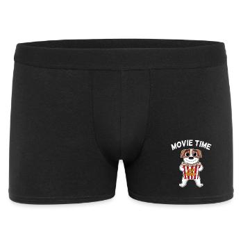 Kinoabend Filmabend Movie time Jack Russell - Männer Boxer Shorts - Schwarz - Vorne