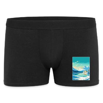 St. Moritz Schweiz Vintage Reiseplakat WPA - Männer Boxer Shorts - Schwarz - Vorne