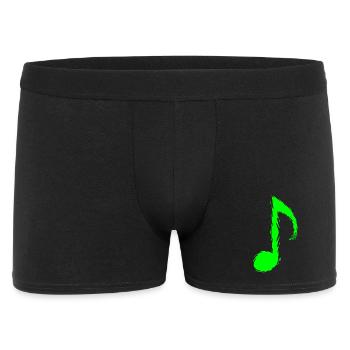 Musiknote Grün Hellgrün Vektor - Männer Boxer Shorts - Schwarz - Vorne
