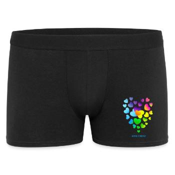 Herzen bunte Herzen Herzen Haufen - Männer Boxer Shorts - Schwarz - Vorne