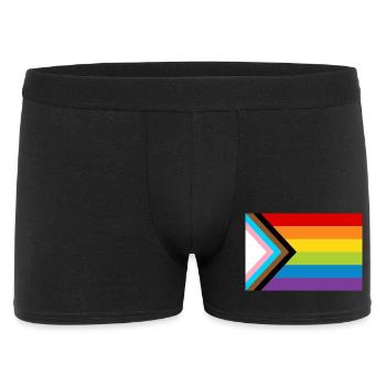 Drapeau de la fierté LGBT / Nouveau drapeau de progrès arc-en-ciel - Boxer Homme - noir - Devant
