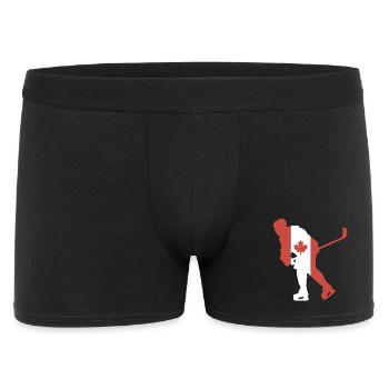 Hockeyspieler Kanada Flagge - Männer Boxer Shorts - Schwarz - Vorne