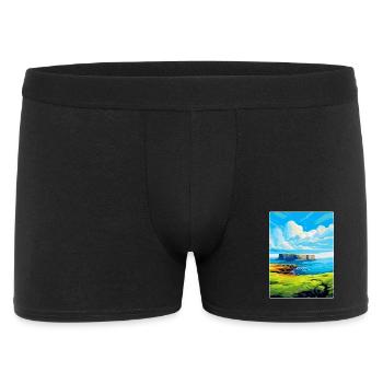 Isle Of Staffa Schottland Vereinigtes Königreich Vintage Reiseposter - Männer Boxer Shorts - Schwarz - Vorne