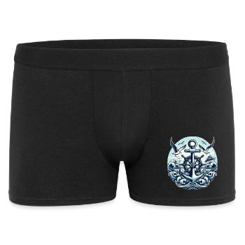 Anchor Steering Wheel Logo - Men's Boxer Shorts - black - Front