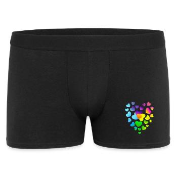 Herz Herzen bunte Herzen - Männer Boxer Shorts - Schwarz - Vorne