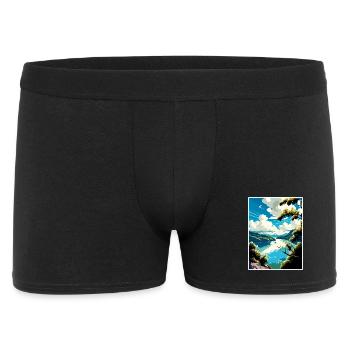 Danube River Europe Vintage Travel Poster Souvenir - Men's Boxer Shorts - black - Front