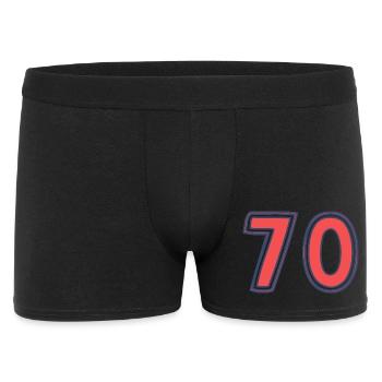 70. 70 JAHRE. 70-JÄHRIGES JUBILÄUM. 70-JÄHRIGES JUBILÄUM. - Männer Boxer Shorts - Schwarz - Vorne