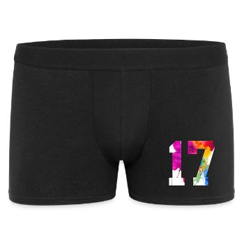 NUMMER 17 JAHRE ALT 17. GEBURTSTAG - Männer Boxer Shorts - Schwarz - Vorne
