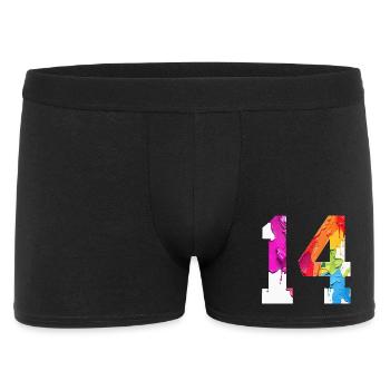 NUMÉRO COLORÉ 14 COLORÉ 14E ANNIVERSAIRE - Boxer Homme - noir - Devant