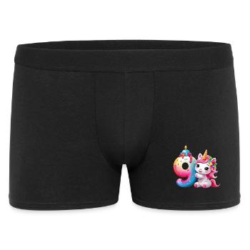 NUMÉRO 9 ANS LICORNE 9E ANNIVERSAIRE - Boxer Homme - noir - Devant