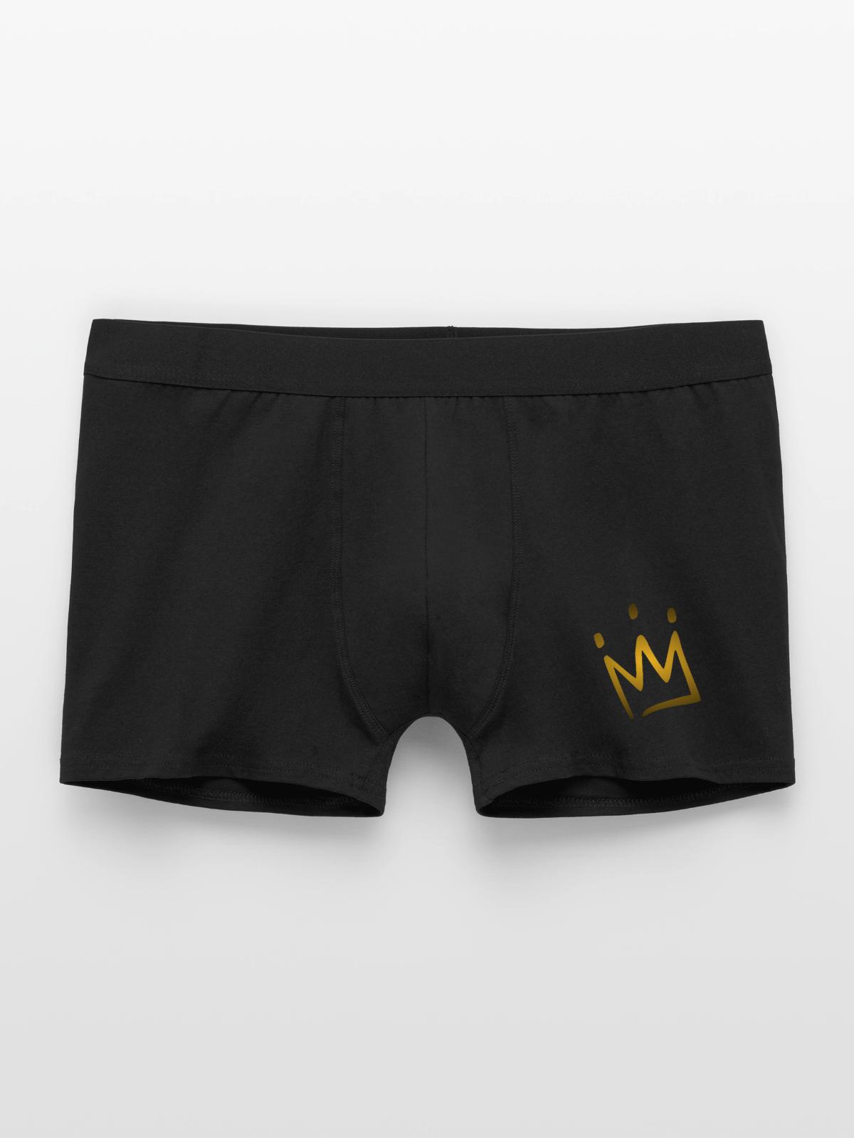 Krone - Männer Boxer Shorts - Schwarz - Vorne