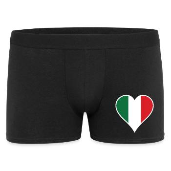 Coeur d'Italie avec cadre blanc - Boxer Homme - noir - Devant