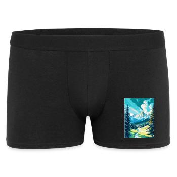 St. Moritz Schweiz Vintage Reiseplakat WPA - Männer Boxer Shorts - Schwarz - Vorne