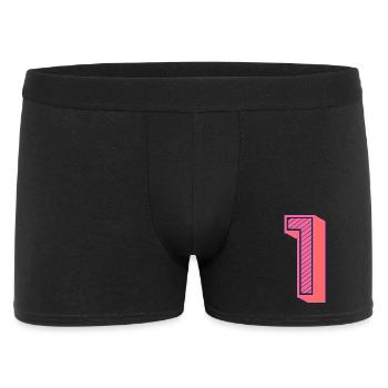 1. 1 JAHR. 1. JAHRESTAG. 1 JAHR GEBURTSTAG - Männer Boxer Shorts - Schwarz - Vorne