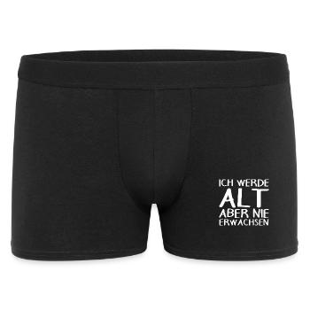 Lustiger Spruch lustige Sprüche Geschenk - Männer Boxer Shorts - Schwarz - Vorne