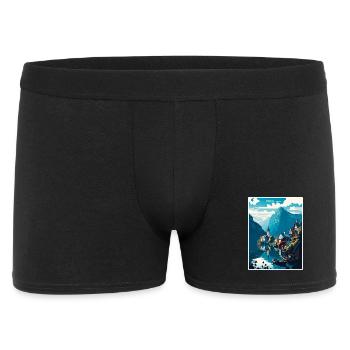 Hallstättersee Alpine Bergkulisse - Männer Boxer Shorts - Schwarz - Vorne