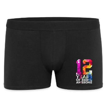 12 ANS D’ÊTRE GÉNIAL 12E ANNIVERSAIRE - Boxer Homme - noir - Devant
