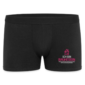Bauherr Baumeister Hausbau Bauherrin Geschenk - Männer Boxer Shorts - Schwarz - Vorne