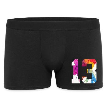 NUMÉRO COLORÉ 13 COLORÉ 13E ANNIVERSAIRE - Boxer Homme - noir - Devant