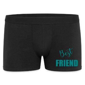 BEST FRIEND - Männer Boxer Shorts - Schwarz - Vorne