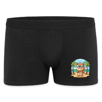Biber Lustige Cartoon Sommer Strand Sonnenbrille - Männer Boxer Shorts - Schwarz - Vorne