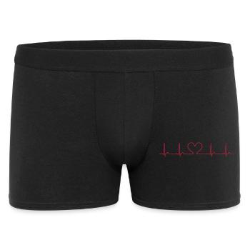 Herzschlag-EKG-Linie Medizinischer Pulswellen-Ikon-Vektor - Männer Boxer Shorts - Schwarz - Vorne
