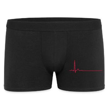 Herzschlag-EKG-Linie Medizinischer Pulswellen-Ikon-Vektor - Männer Boxer Shorts - Schwarz - Vorne