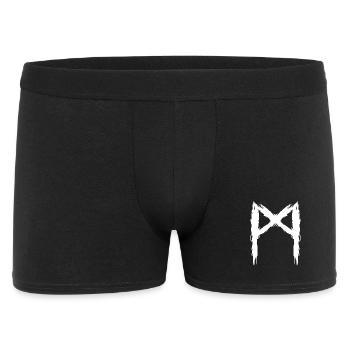Mannaz Rune weiß - Männer Boxer Shorts - Schwarz - Vorne