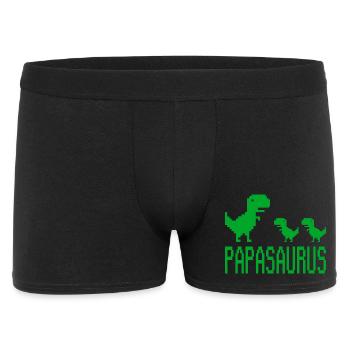 Papa Père Papasaurus rétro - Boxer Homme - noir - Devant