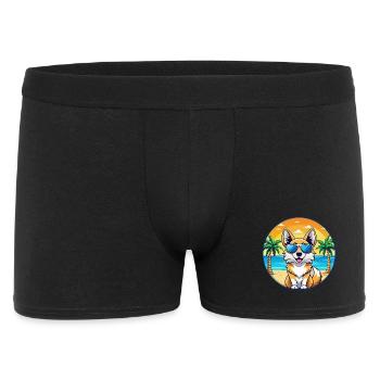 Icelandic Sheepdog Breed Cartoon Sunglasses Beach - Men's Boxer Shorts - black - Front