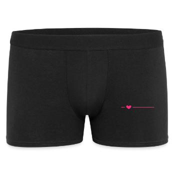 Linie Herz Rosa Strich Ornament Dekoration - Männer Boxer Shorts - Schwarz - Vorne