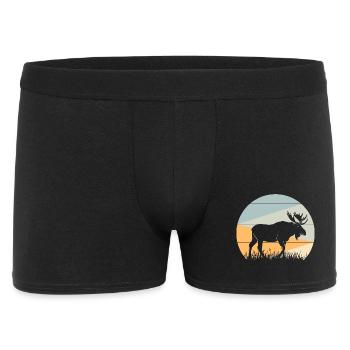 Elch - Männer Boxer Shorts - Schwarz - Vorne