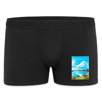 Isle Of Iona Schottland UK Vintage Reiseposter WPA - Männer Boxer Shorts - Schwarz - Vorne