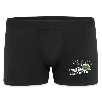 Trust me, I'm a Coder - Programmierer Spruch - Männer Boxer Shorts - Schwarz - Vorne