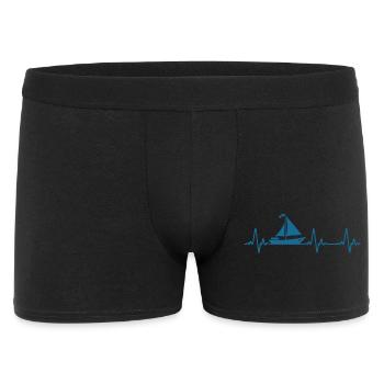 Segelboot - Männer Boxer Shorts - Schwarz - Vorne