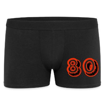 80. 80 JAHRE. 80-JÄHRIGES JUBILÄUM. 80. GEBURTSTAG. - Männer Boxer Shorts - Schwarz - Vorne
