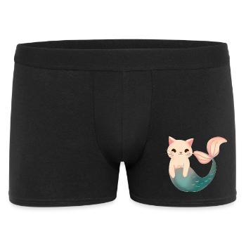 Chat sirène mignon - Boxer Homme - noir - Devant