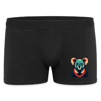 Koala Cartoon Figur Buntes Haustier Tier - Männer Boxer Shorts - Schwarz - Vorne