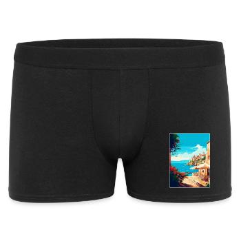 Rhodes Grèce Vintage Voyage Poster WPA Souvenir - Boxer Homme - noir - Devant