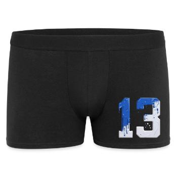NO. 13 NUMBER 13 BLUE WHITE 13TH BIRTHDAY - Men's Boxer Shorts - black - Front