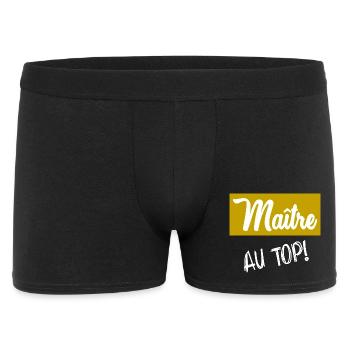 MEISTER. MEISTER. VIELEN DANK. DANKE, MEISTER - Männer Boxer Shorts - Schwarz - Vorne