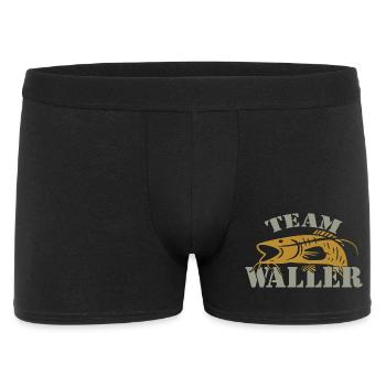 Team Waller - Wels fischen - Männer Boxer Shorts - Schwarz - Vorne