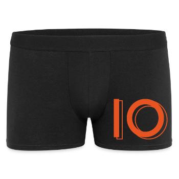 Trikotnummer 10 orange - Männer Boxer Shorts - Schwarz - Vorne